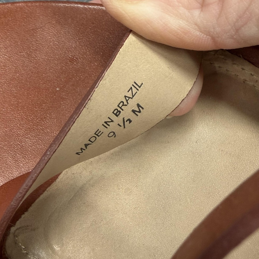 Diane Von Furstenberg Sandals Womens 9.5 Brown GABBY Leather Espadrille Wedge - Picture 10 of 13